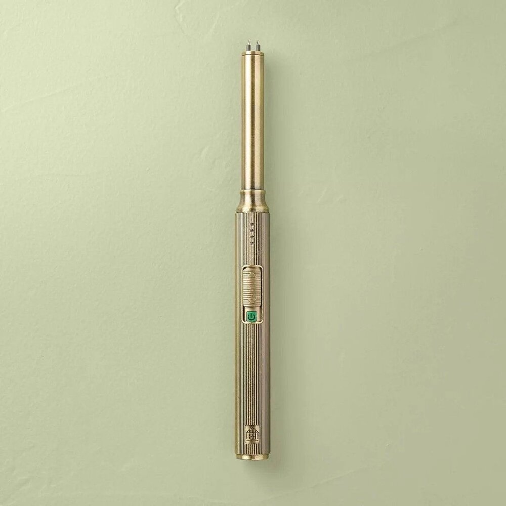 Ribbed Brass Battery Rechargeable Stick Candle Light‎ - Hearth & Hand Magnolia